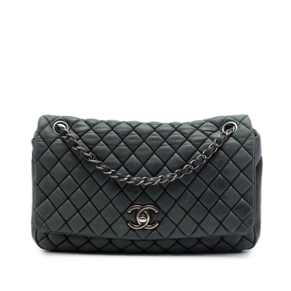 Pre-Loved Chanel Large Quilted Iridescent Calfskin New Bubble Flap